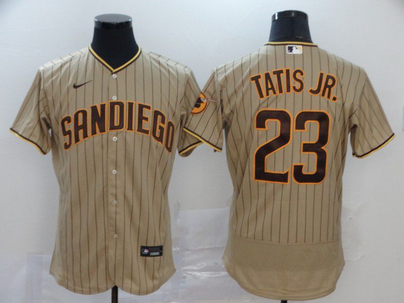 Men San Diego Padres #23 Tatis jr brown stripes Nike Elite MLB Jerseys->san diego padres->MLB Jersey